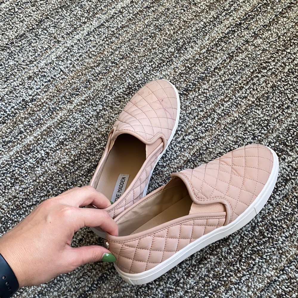 Pink Steve Madden slip on shoes
